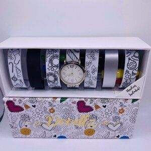 Doodlz Color Your Own 36MM PVC Bracelet Watch Gift Set with Markers #7624